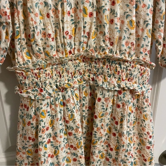 NWT Cleobella Dallas Floral Mini Dress in Carnation Print Cream Boho Size Small - Picture 11 of 16